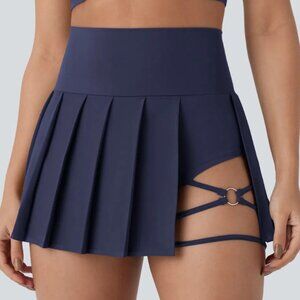 Halara Skort – Navy with Lace-Up Detail, XS